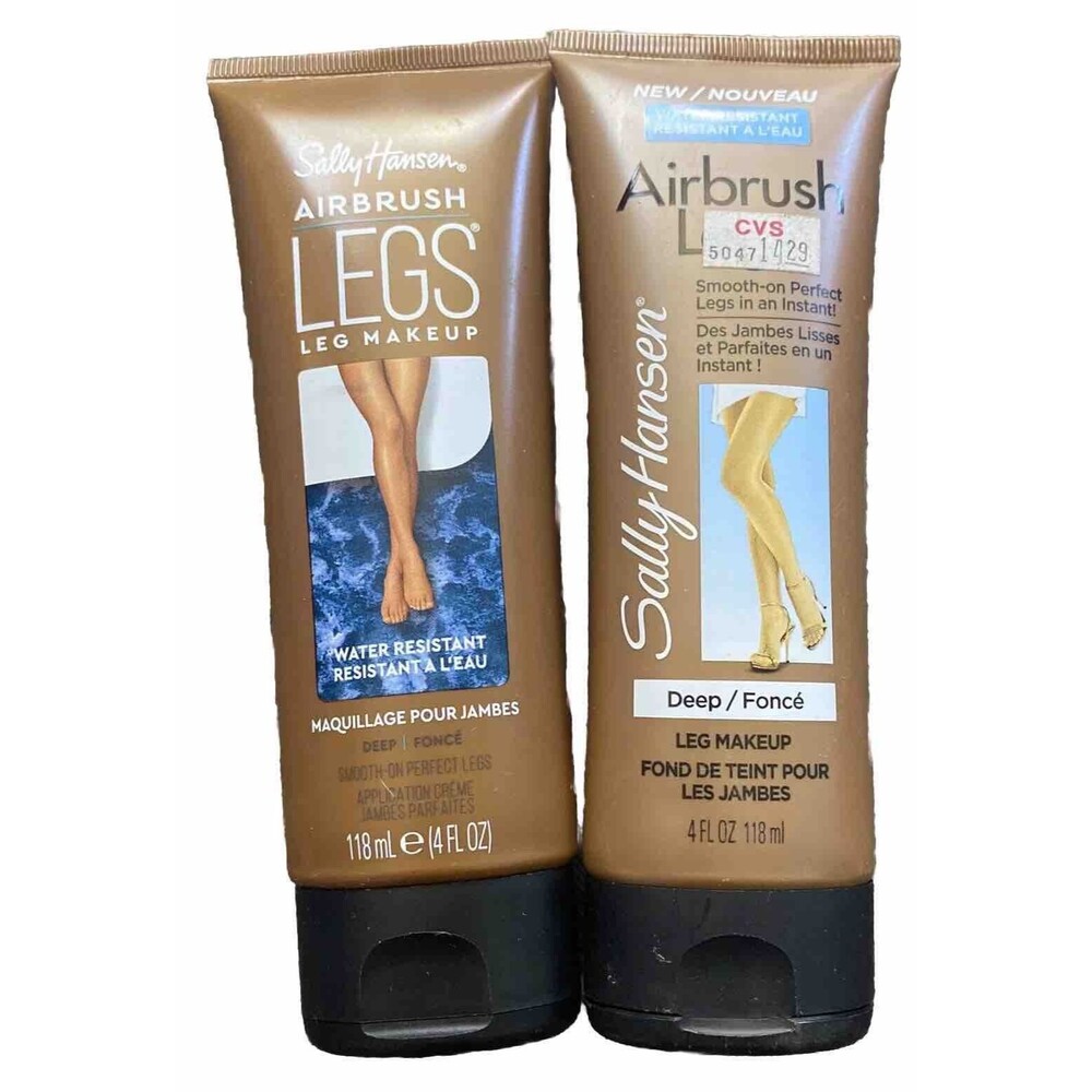 Sally Hansen Airbrush Legs Leg Makeup Water Resistant DEEP 4oz PACK OF 2